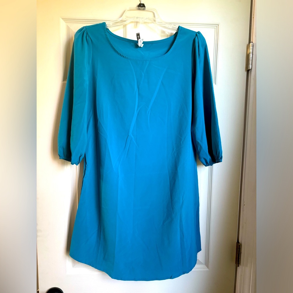 Teal tunic, 3/4 sleeve